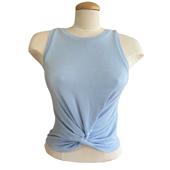 Wilfred Free ARITZIA Baby Blue Twist Crop Top Tank Top Women’s Size Medium - Picture 1 of 5